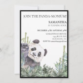 Invitation Panda Cutie fête d'anniversaire Bambou Vert (Devant)