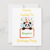 Invitation Panda d'anniversaire (Devant)