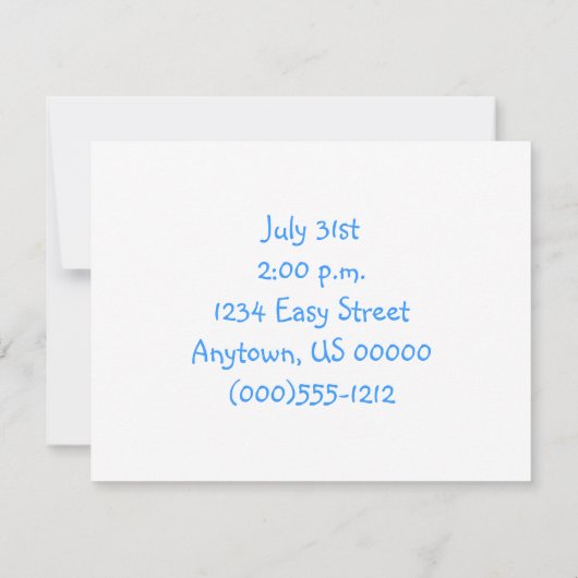 Invitation Panda d'anniversaire (Dos)