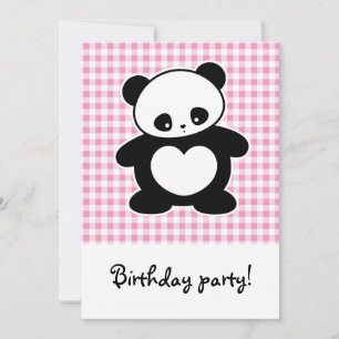 Invitation Panda de Kawaii