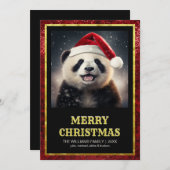 Invitation Panda de Noël (Devant / Derrière)
