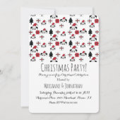 Invitation Panda de Noël présente des arbres de Noël (Devant)