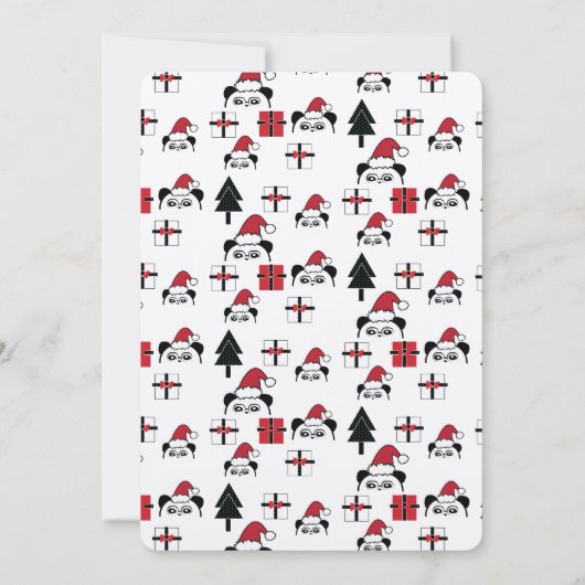 Invitation Panda de Noël présente des arbres de Noël (Dos)