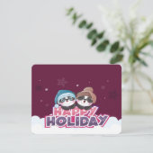 Invitation Panda de vacances joyeuses (Debout devant)