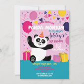 Invitation Panda fête Anniversaire Panda-monium Pink Invitati (Devant)