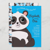 Invitation Panda fête d'anniversaire (Devant / Derrière)
