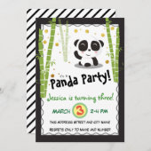 Invitation Panda fête d'anniversaire (Devant / Derrière)