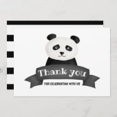 Invitation Panda fête d'anniversaire | MERCI (Devant / Derrière)