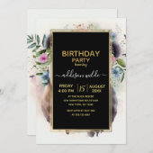 Invitation Panda Flowers Watercolor                           (Devant / Derrière)