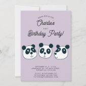 Invitation Panda Giant Cute Première fête d'anniversaire (Devant)