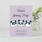Invitation Panda Giant Cute Première fête d'anniversaire (Debout devant)