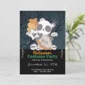 Invitation Panda Grave Bats RIP Nuages Black Halloween (Debout devant)