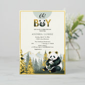 Invitation Panda Hug Foil (Debout devant)