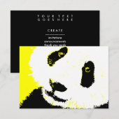 Invitation panda jaune (Devant / Derrière)