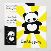 Invitation Panda Kawaii (Devant / Derrière)