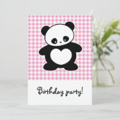 Invitation Panda Kawaii (Debout devant)