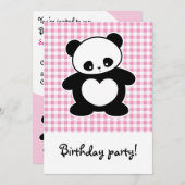 Invitation Panda Kawaii (Devant / Derrière)