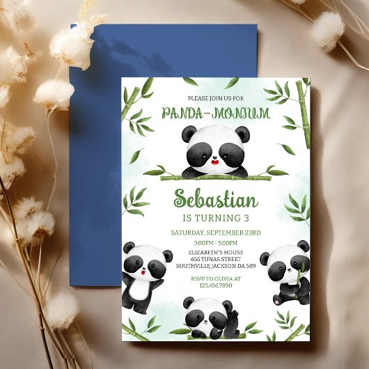 Invitation Panda-monium Anniversaire Panda