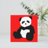 Invitation panda plush : couleur personnalisable (Debout devant)