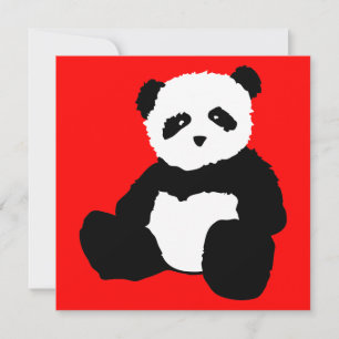 Invitation panda plush : couleur personnalisable