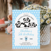 Invitation Panda Polka Dot Anniversaire