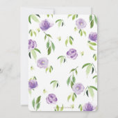 Invitation Panda Purple Floral Baby shower virtuel par courri (Dos)