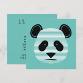 Invitation panda rayures (Devant / Derrière)