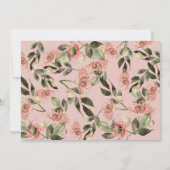 Invitation Panda Rouge rose Fille Florale 1er Anniversaire Ph (Dos)