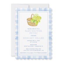 Panier à fleurs En vichy Hydrangea bleu à cale