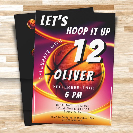 Invitation Panier de Basketball Sport Anniversaire