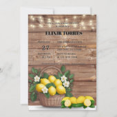Invitation Panier de citron rustique Baby shower moderne (Devant)