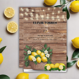 Invitation Panier de citron rustique Baby shower moderne
