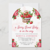 Invitation Panier de fraises Berry Sweet Arch Baby shower (Devant)