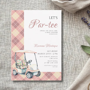 Invitation Panier de golf Argyle pêche pour une Baby Shower P