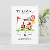Invitation Panier de golf de charme Balloon Enfants Par-tee A (Debout devant)