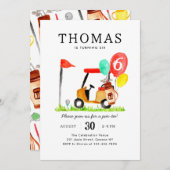 Invitation Panier de golf de charme Balloon Enfants Par-tee A (Devant / Derrière)