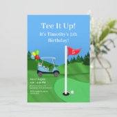 Invitation Panier De Golf Enfants Sur Le Parcours Anniversair (Debout devant)