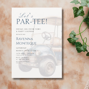 Invitation Panier de golf neutre et propre pour la fête préna