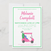 Invitation Panier de golf Preppy Pink (Devant)