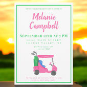 Invitation Panier de golf Preppy Pink