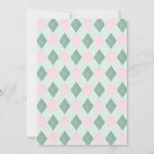 Invitation Panier de golf rose et vert classe Baby Girl Douch (Dos)