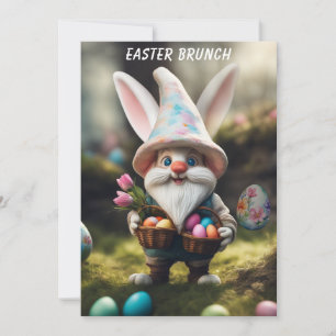 Invitation Panier de Pâques de Lapin Gnome Œuf pour le Brunch
