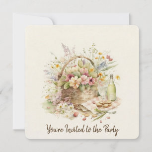 Invitation Panier de pique-nique 90e fête d'anniversaire