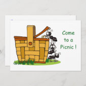 Invitation Panier de pique-nique de fourmi (Devant / Derrière)