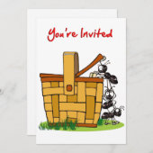 Invitation Panier de pique-nique des fourmis Vous êtes invité (Devant / Derrière)