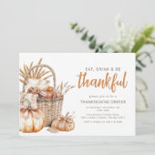 Invitation Panier de récolte d'automne | Thanksgiving (Debout devant)