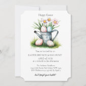 Invitation Panier d'eau avec oeufs décoratifs et chasse aux o (Devant)