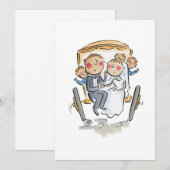 Invitation Panier devant le cheval, couple mariage (Devant / Derrière)