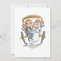 Panier devant le cheval, couple mariage