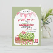 Invitation Panier fraise (Debout devant)